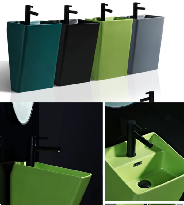 sanitary ware black color wash basin bathroom wall hung ceramic basin supplies