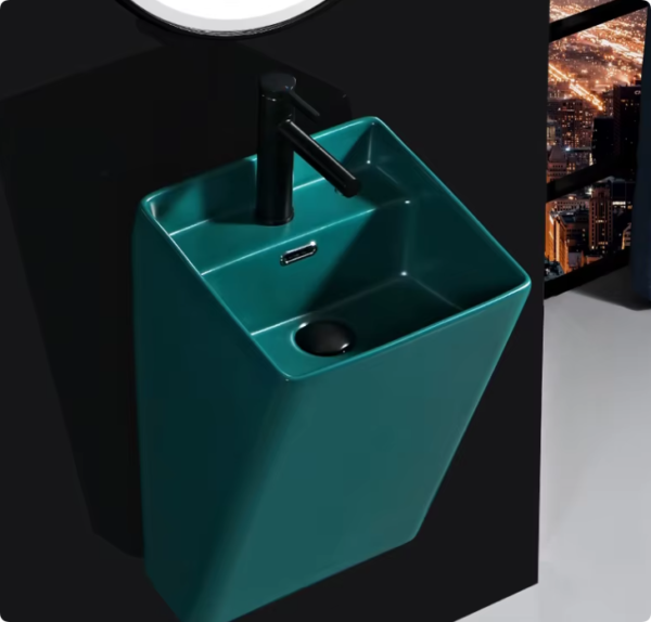 sanitary ware black color wash basin bathroom wall hung ceramic basin supplies