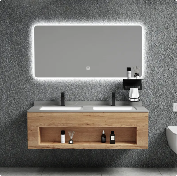 sell well new type hanging bathroom stainless steel ceramic wall cabinet vanity sets cabinet marble
