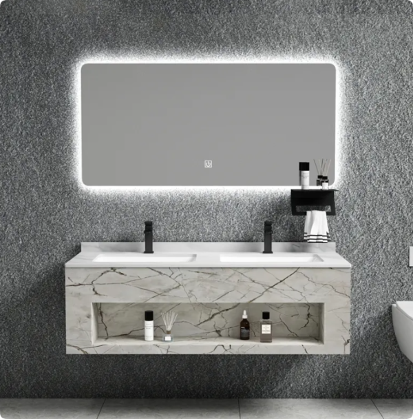 sell well new type hanging bathroom stainless steel ceramic wall cabinet vanity sets cabinet marble