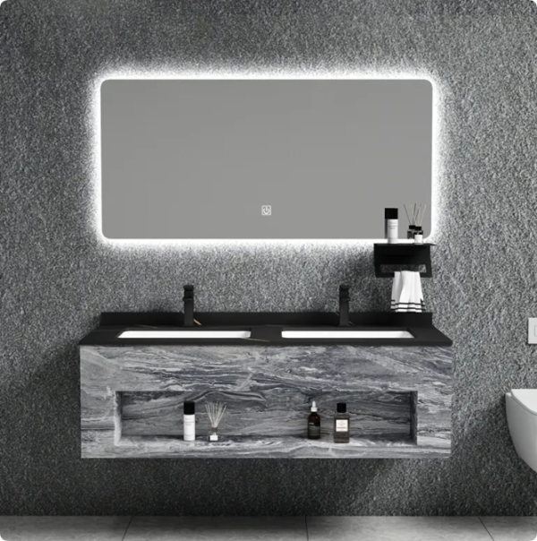 sell well new type hanging bathroom stainless steel ceramic wall cabinet vanity sets cabinet marble
