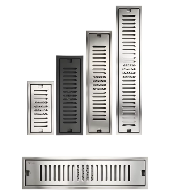 T6 Linear SUS304 Long Floor Drain Stainless Steel Shower Floor Drain for Bathroom and Shower Room Drainage