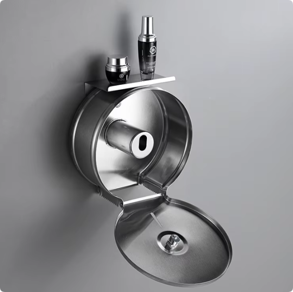 wall mounted jumbo stainless steel waterproof toilet tissue box holder paper roll towel dispenser with cell phone shelf