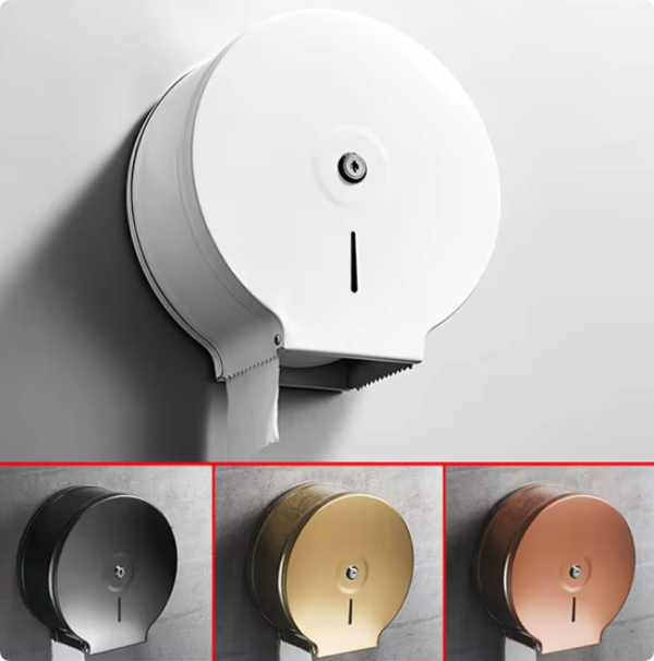 wall mounted jumbo stainless steel waterproof toilet tissue box holder paper roll towel dispenser with cell phone shelf