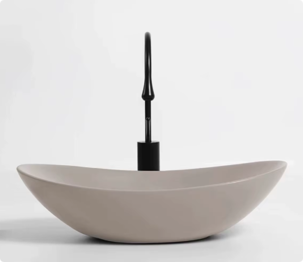 modern design micky white color ceramic oval round groove flute shape bathroom art basin sinks (copy)