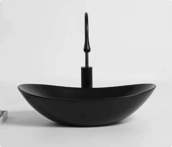 modern design micky white color ceramic oval round groove flute shape bathroom art basin sinks (copy)