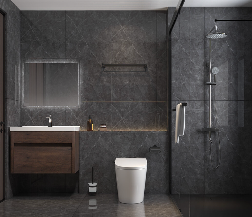 charcoal gray bathroom