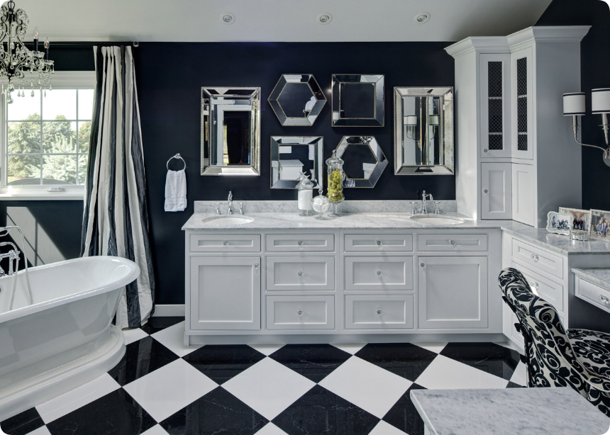 classic black & white bathroom