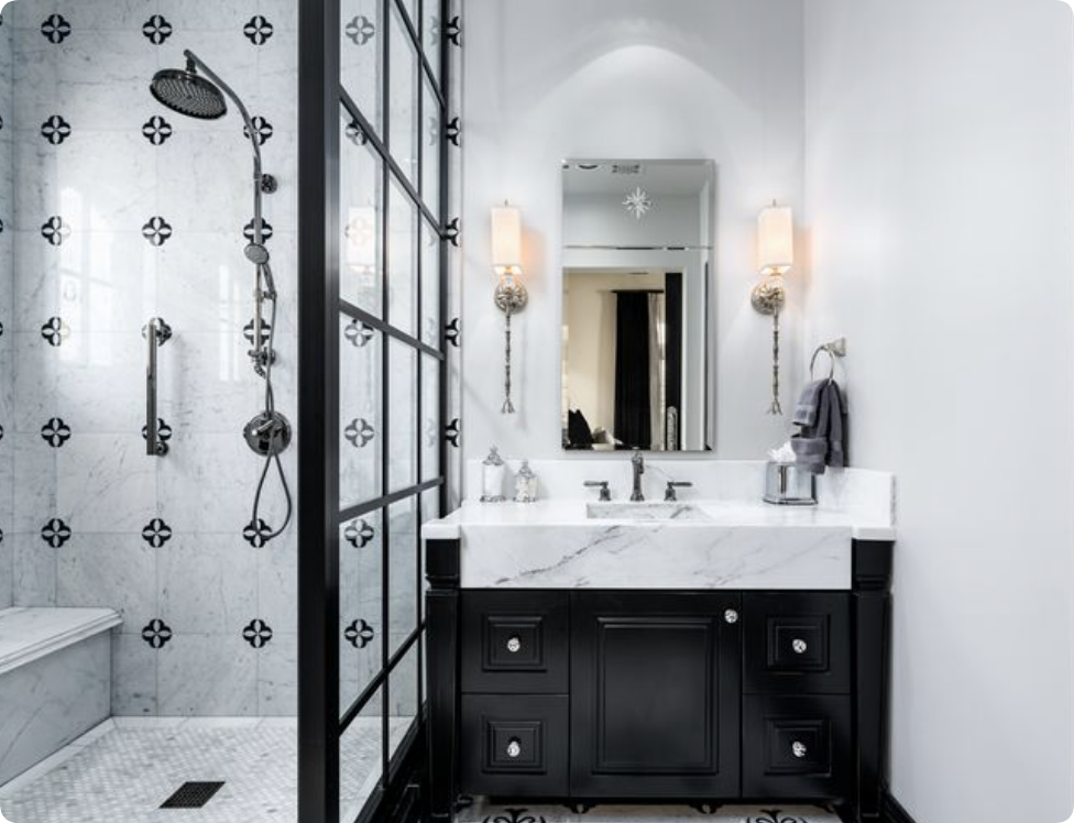 helsinki’s black and white contrast bathroom