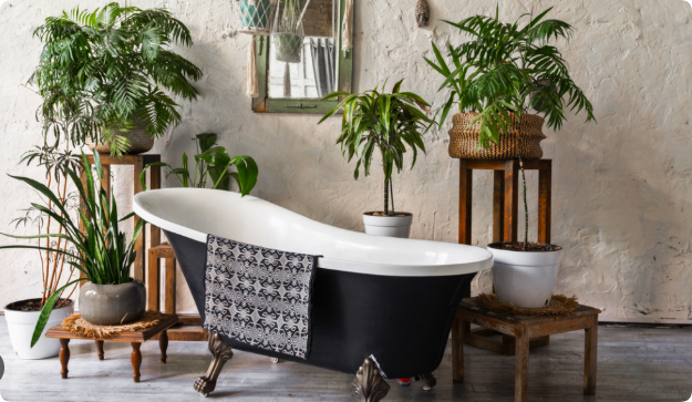 mediterranean bathroom bring in plants