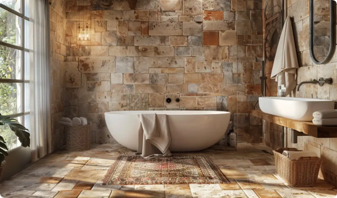 mediterranean bathroom natural lighting