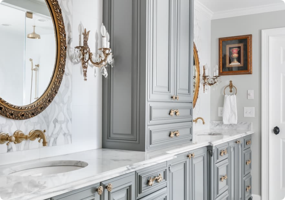modern parisian chic bathroom