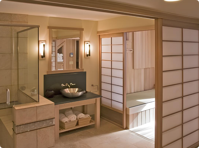 shoji screens bathroom