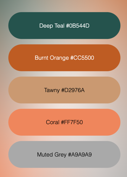 deep teal & burnt orange