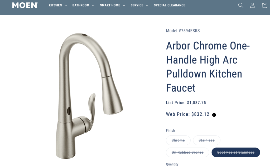 moen arbor 7594esrs touchless faucet