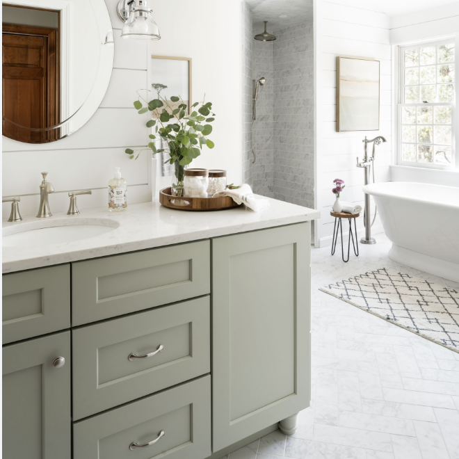 sage green & white