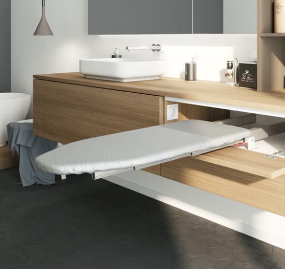 vanity with fold out ironing board
