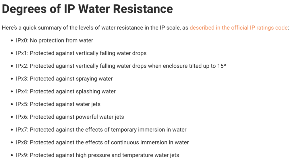 ipx4 or ipx5 waterproof ratings