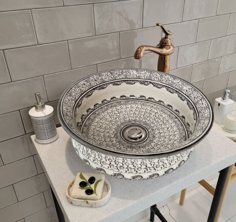hand painted decorative basin
