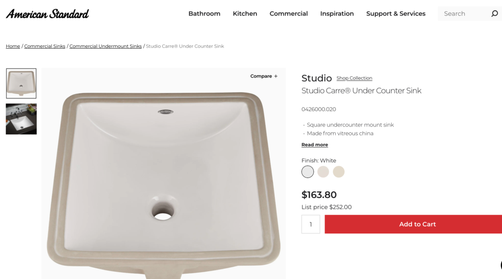 american standard studio carre basin
