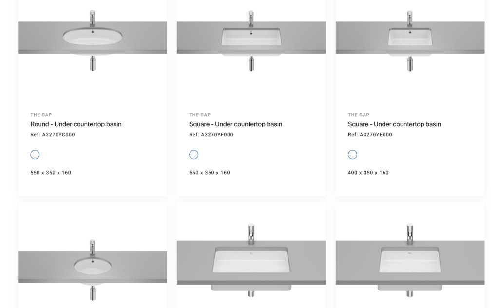 roca the gap under counter basin