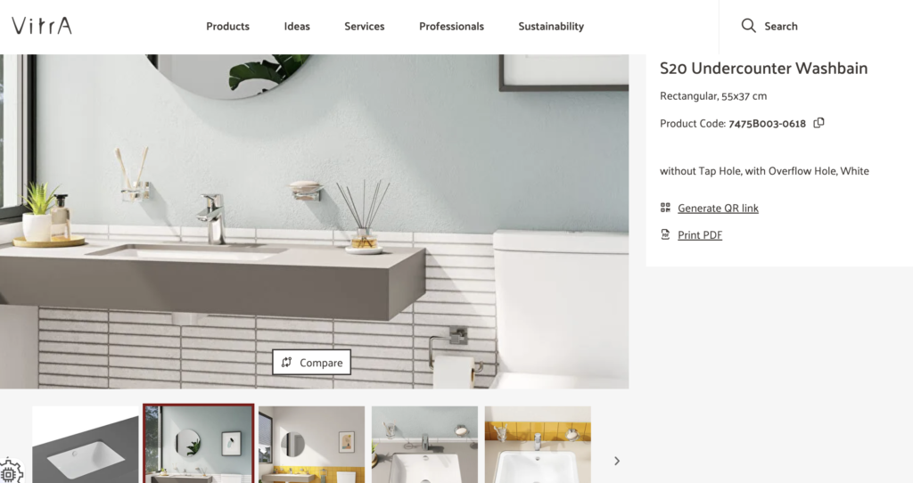 vitra s20 under counter basin