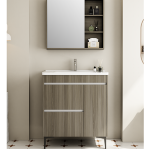 Contemporary PVC Bathroom Cabinet Moisture Resistant Vanity