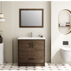 PVC Bathroom Vanity Unit with Ceramic Basin Wall Hung