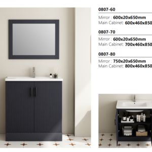 Modern PVC Bathroom Vanity with Storage Wall Mounted