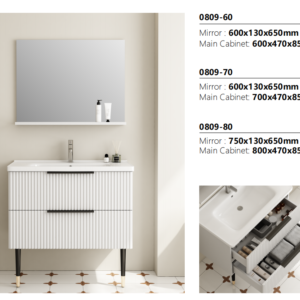 PVC Bathroom Vanity Cabinet Modern Design for Apartments