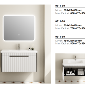 Floating PVC Bathroom Cabinet Vanity Contemporary Style