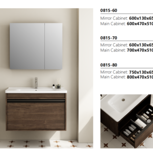 PVC Bathroom Vanity with Sink Modern Wall Hung Design