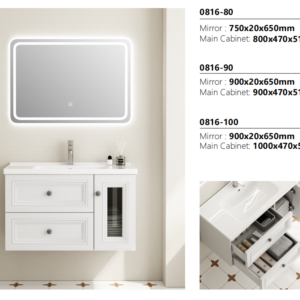 Space Saving PVC Bathroom Vanity Cabinet for Small Bathroom