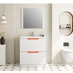 cabinet factory modern pvc bathroom vanity with mirror and storage