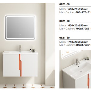 Wall Mounted PVC Bathroom Vanity Minimalist Design