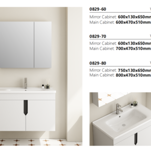 Modern PVC Bathroom Vanity Wall Mounted with Mirror
