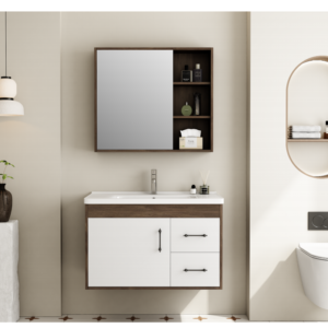 PVC Bathroom Vanity Cabinet Simple Design Floating Type