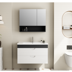 Luxury PVC Bathroom Vanity Unit Wall Hung Furniture